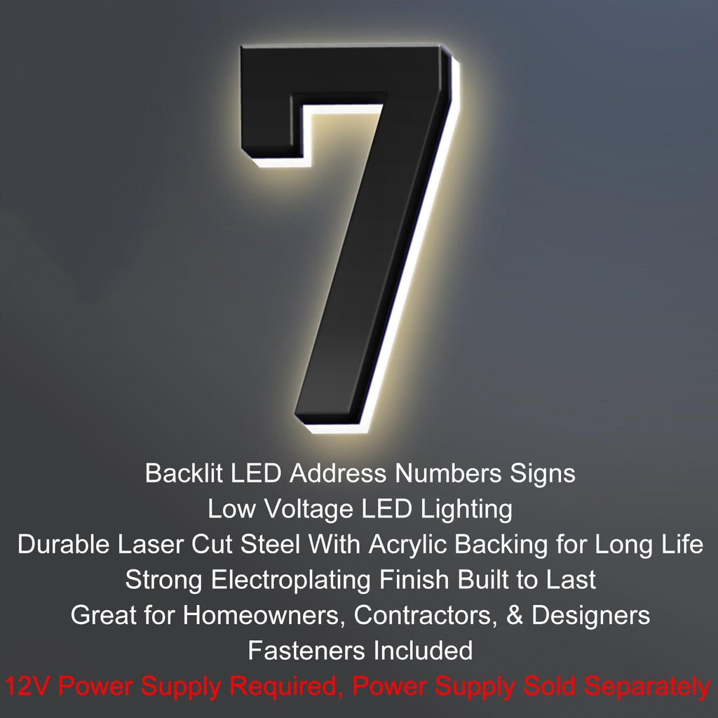20 Inch Backlit LED Illuminated Home Address Numbers Make An Distinctive Impression Modern Lighted House Numbers For Outside Metal House Address Signs,X