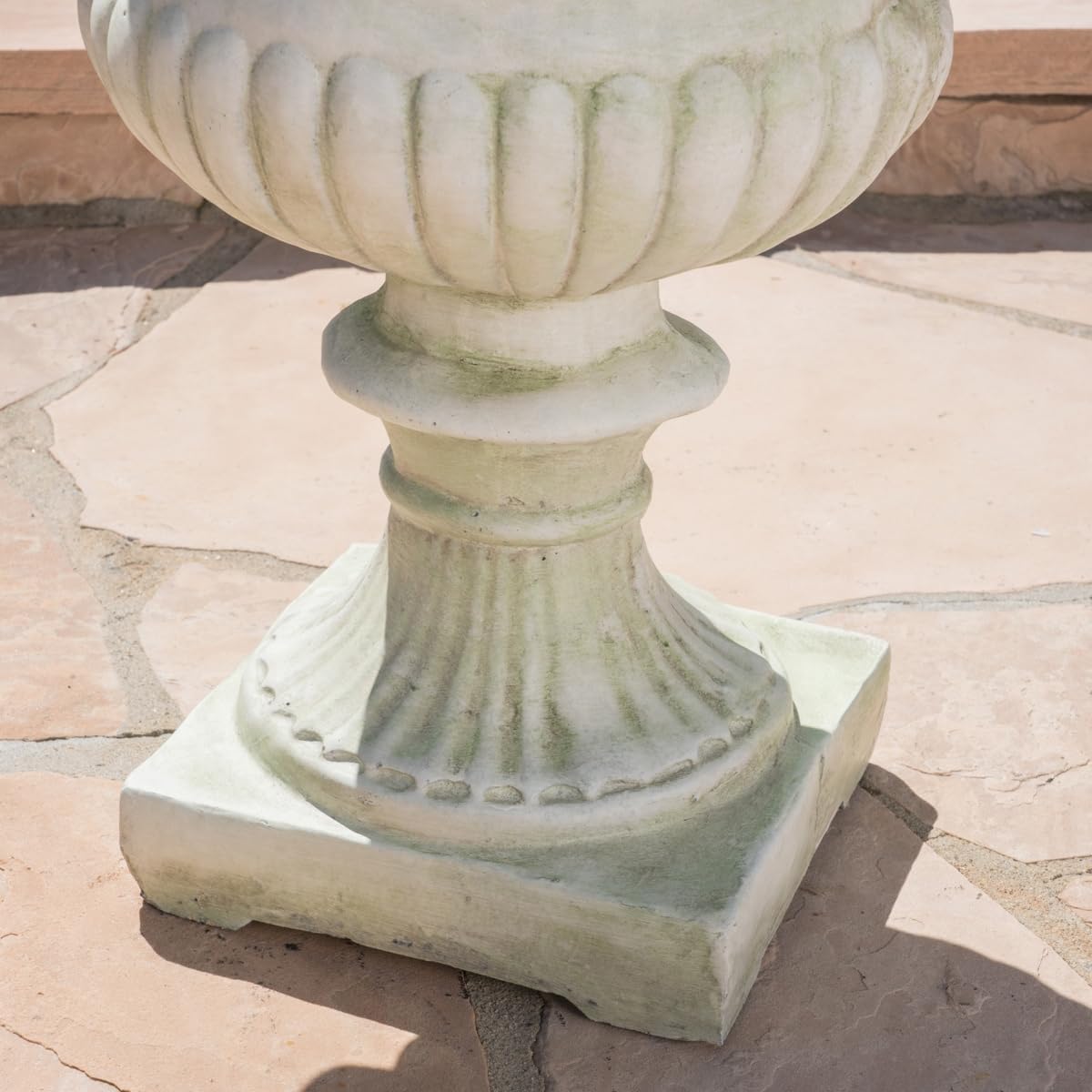 17.3' W x 24' H White Magnesium Oxide Planter Pot - Ideal for Backyard, Patio, Garden Decor