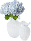 Two's Company Glass Pearl White Vases, 10.5-Inch, Set of 2
