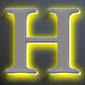 Illuminated Home Address Numbers 16 Inch, Backlit Illuminated LED House Number For Outside, Lighted Up House Address Numbers, Metal House Numbers With LED Lights,H