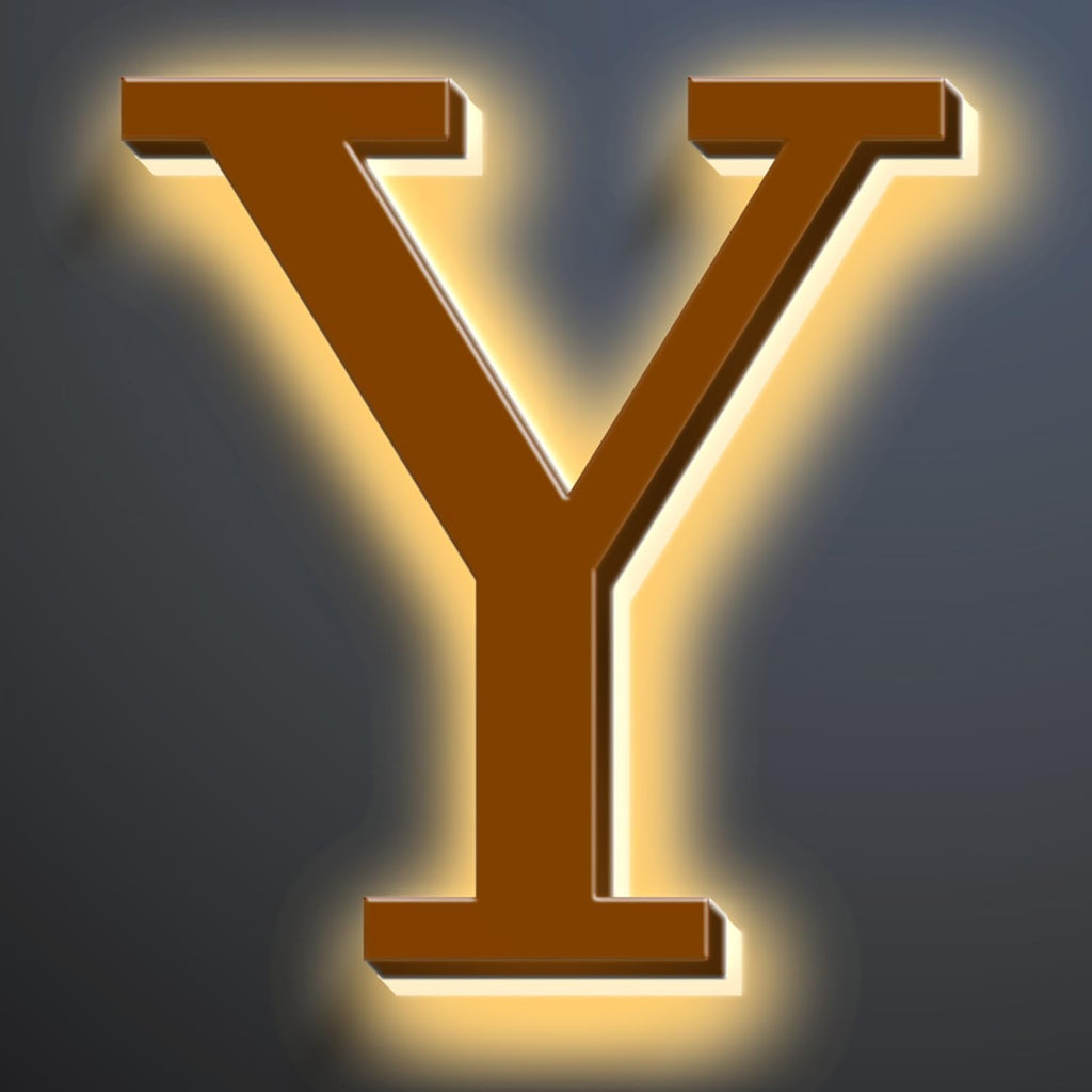 Backlit LED Illuminated Address Numbers 16 Inch, Up-Scale Modern Look, Lighted House Numbers, Large Illuminated Address Numbers Signs, Waterproof, Brown, Warm Light,Y