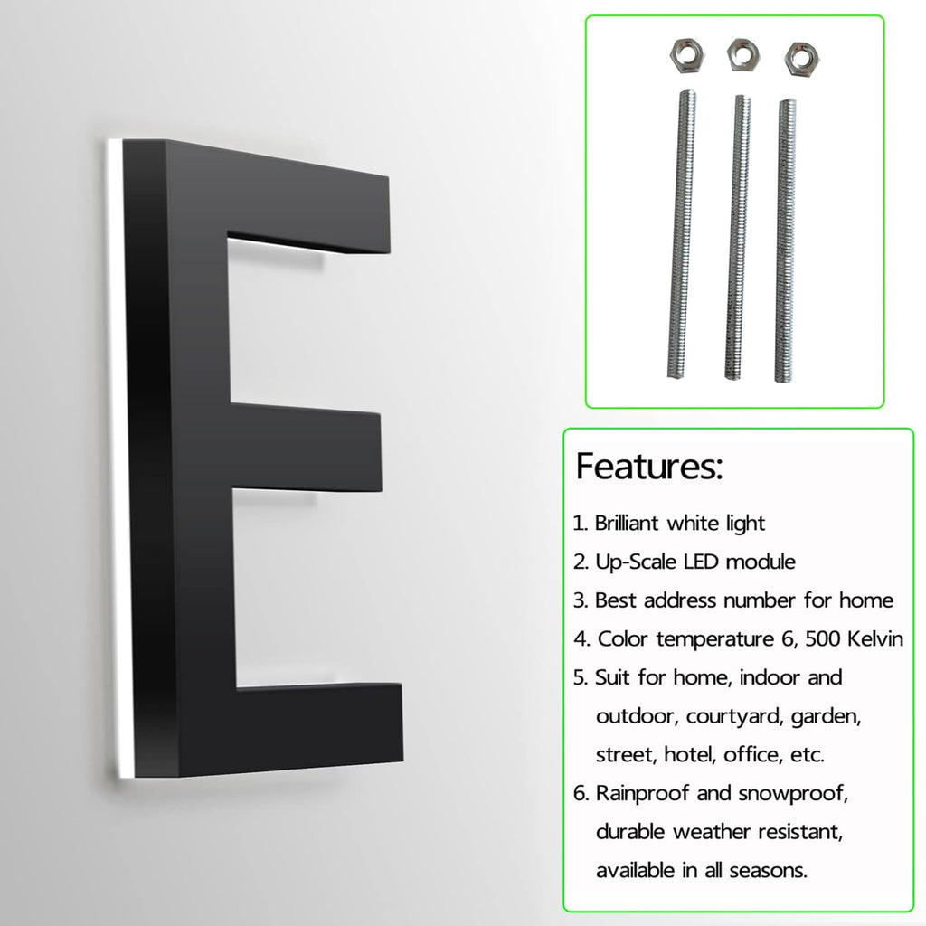 Personalised Backlit LED Address Number Plaques For Home, 18 Inch Illuminated Door Number Plaques For Wall, Customise Your House Numbers For Outside,W