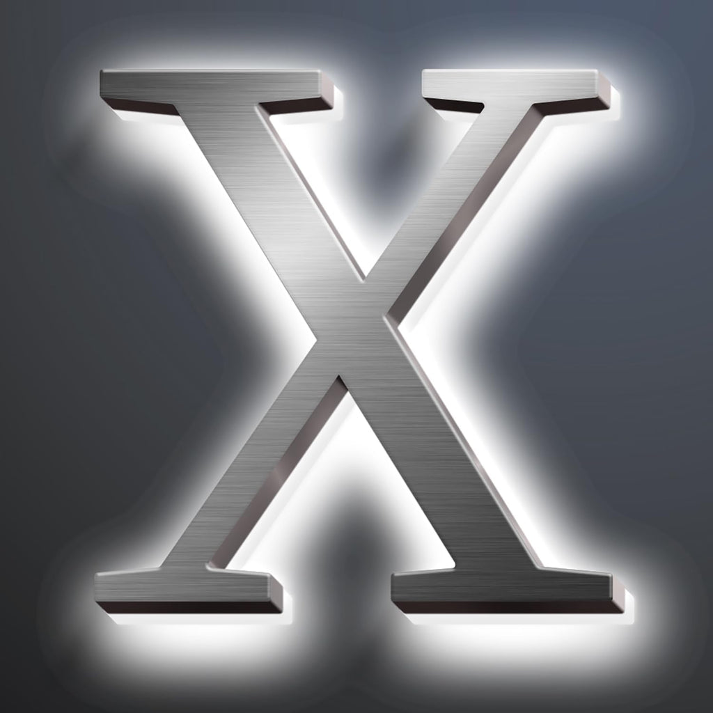 Backlit LED Illuminated Home Address Numbers 16', Large Modern Stainless Steel Illuminated House Numbers For Outside, Lighted Address Signs For A Stylish Look,X