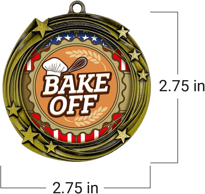 All Quality Stars Design Bake Off Medal | Competition Metal Medal - 1st, 2nd, 3rd Place