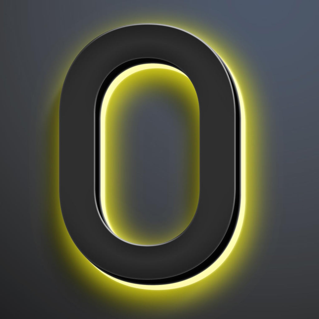 16 Inch Backlit LED Illuminated Address Signs For House Hand-polished Address Numbers For House Modern Large Lighted Metal House Numbers For Outside,O