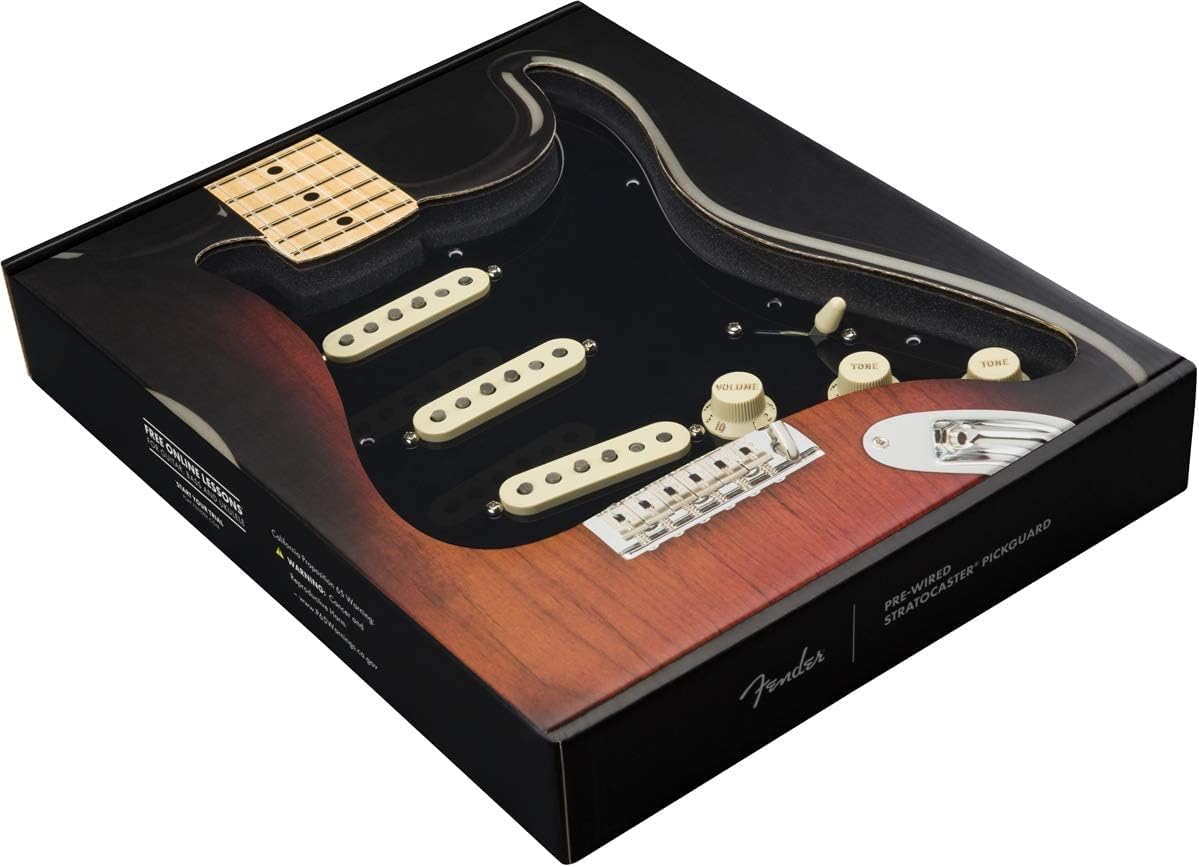 Fender Pre-Wired Strat Pickguard, Custom Shop Fat 50's SSS Electric Guitar Electronics (0992340506)