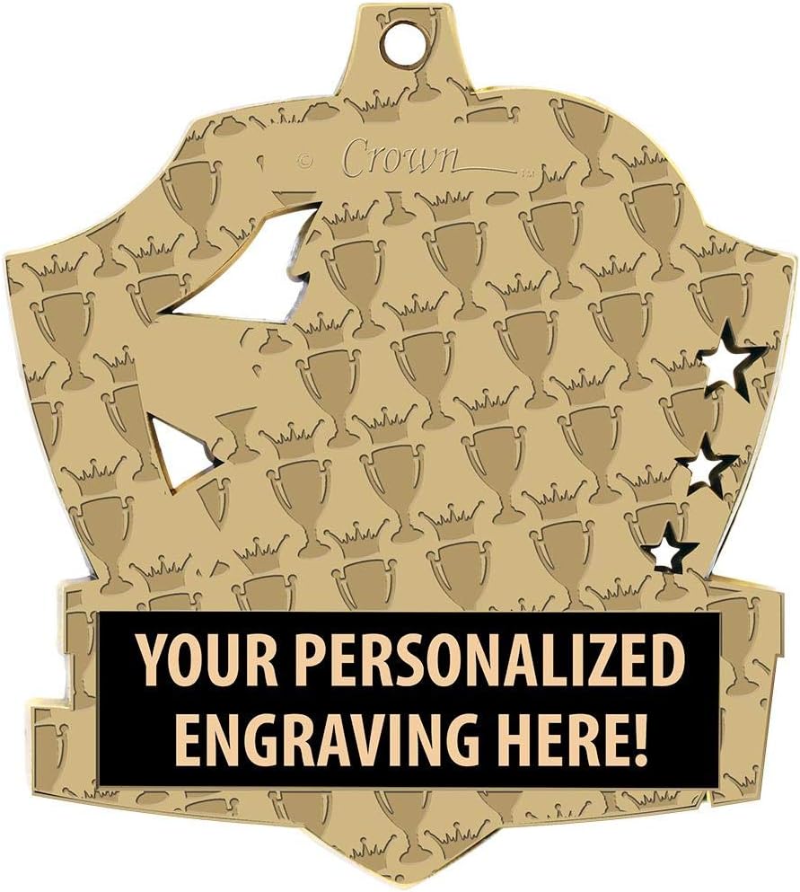 Crown Awards Custom Volleyball Medals, 2 1/4' Shieldz Volleyball Award Medals with Free Engraving