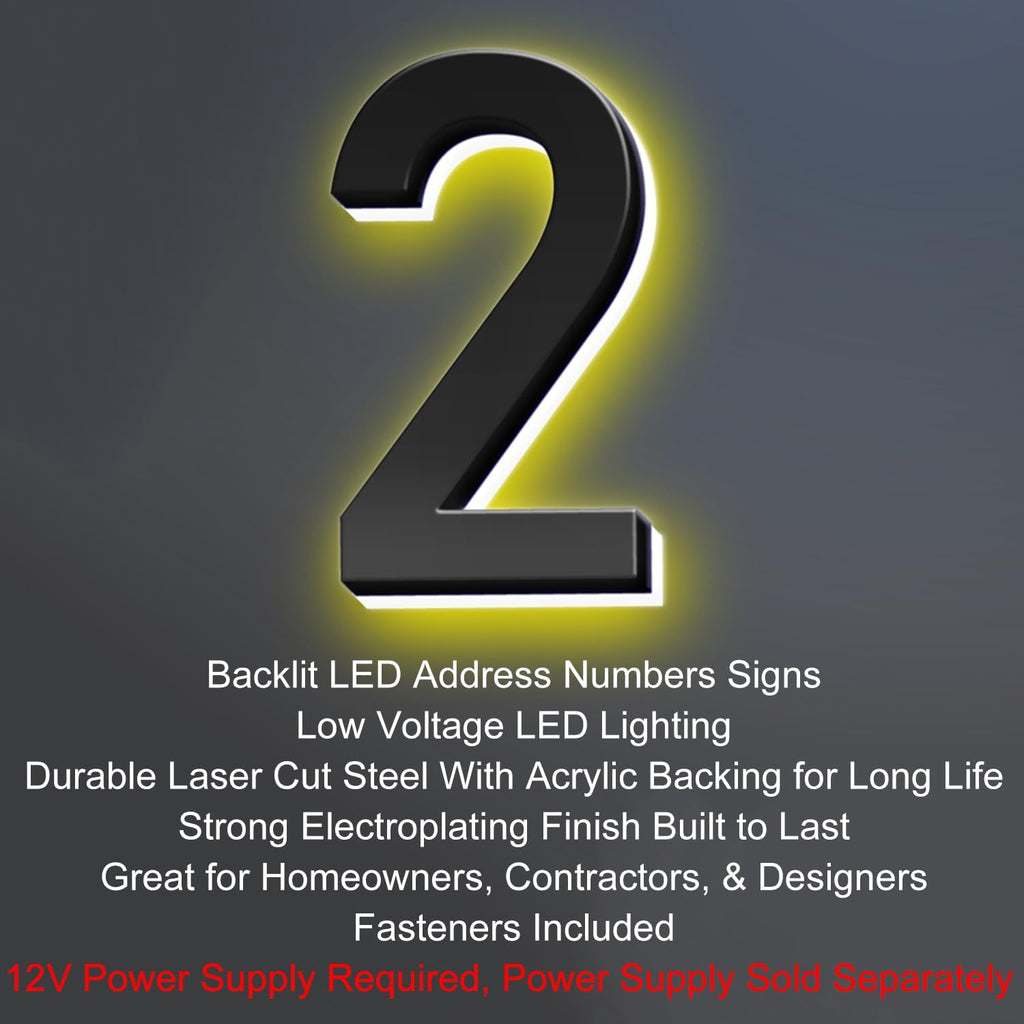 16 Inch Backlit LED Illuminated Address Signs For House Hand-polished Address Numbers For House Modern Large Lighted Metal House Numbers For Outside,B