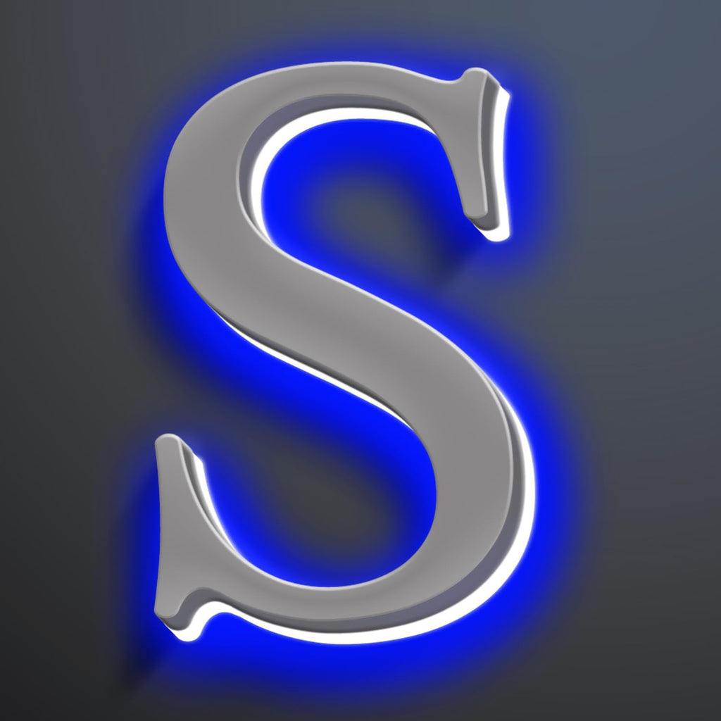 Backlit LED Illuminated Home Address Numbers 16 Inch, Stainless Steel Hand-Polished For House Address Signs, Large Lighted House Numbers, Modern Address Numbers,S