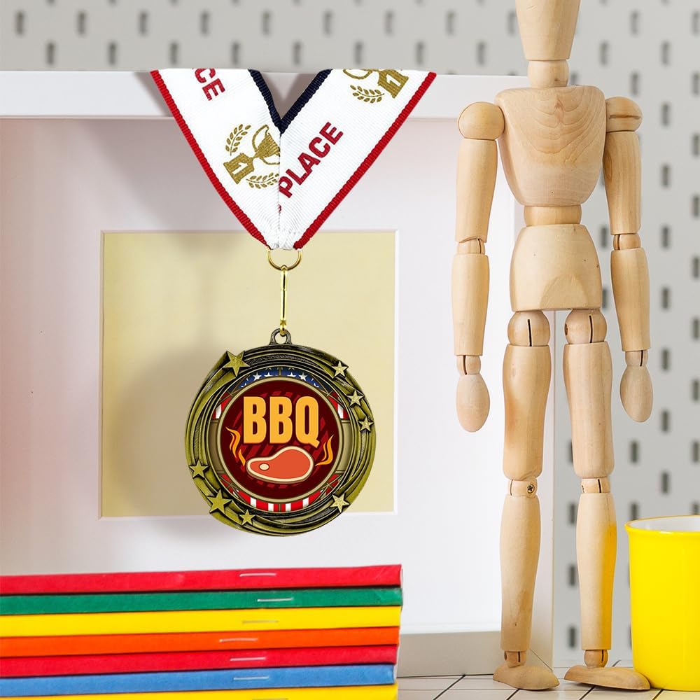 All Quality Stars Design BBQ Medal | Competition Metal Medal - 1st, 2nd, 3rd Place