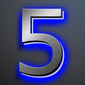 Illuminated House Numbers 18 Inch, Backlit Illuminated LED House Address Numbers For Outside, Modern Metal Lighted Address Numbers Signs, Brushed Silver, Blue Light,5