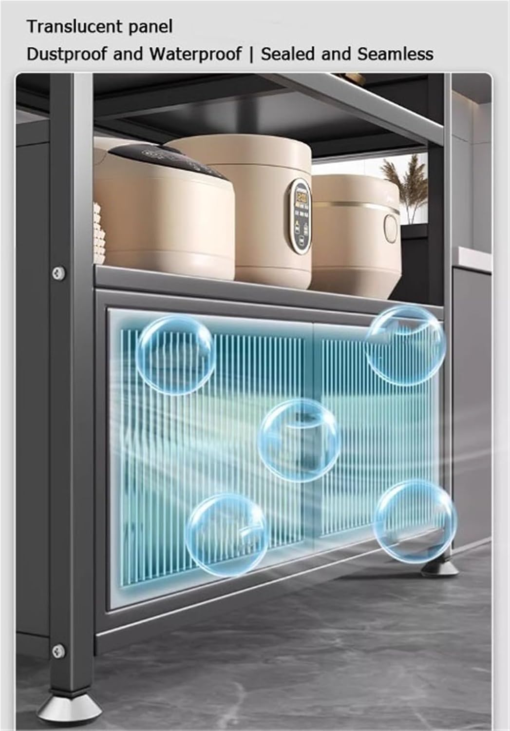 3/4/5 Layers Kitchen Pantry Storage Cabinet with Doors and Shelves Mordern Metal Microwave Stand Storage Cabinets Bakers Rack for Living Room Hutch Home Office,Living Room