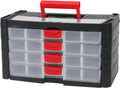 HARFINGTON Drawer Hardware Organizer 16.3'x8.9'x9.4' 4-Drawer 20-Compartment Tool Storage Box for Screws Nuts Nails Bolts