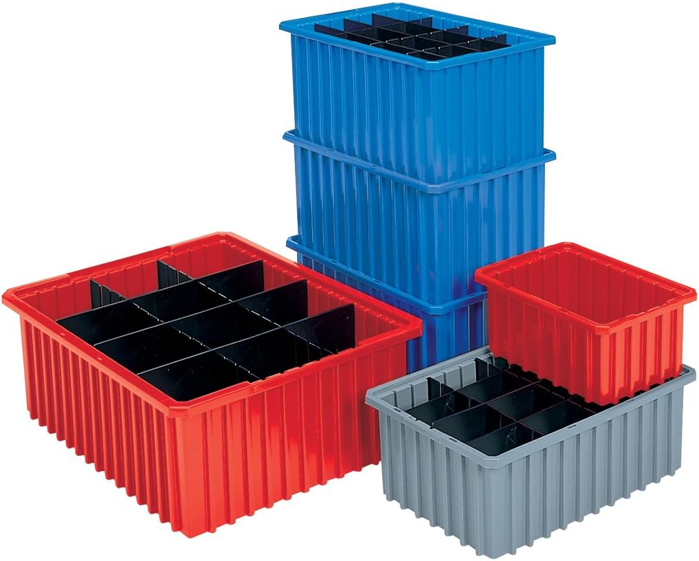 Akro-Mils 33105 Akro-Grid Plastic Slotted Dividable Modu Box Stackable Grid Storage Tote Container, (10-7/8-Inch L x 8-1/4-Inch W x 5-Inch H), (20 Pack), Gray