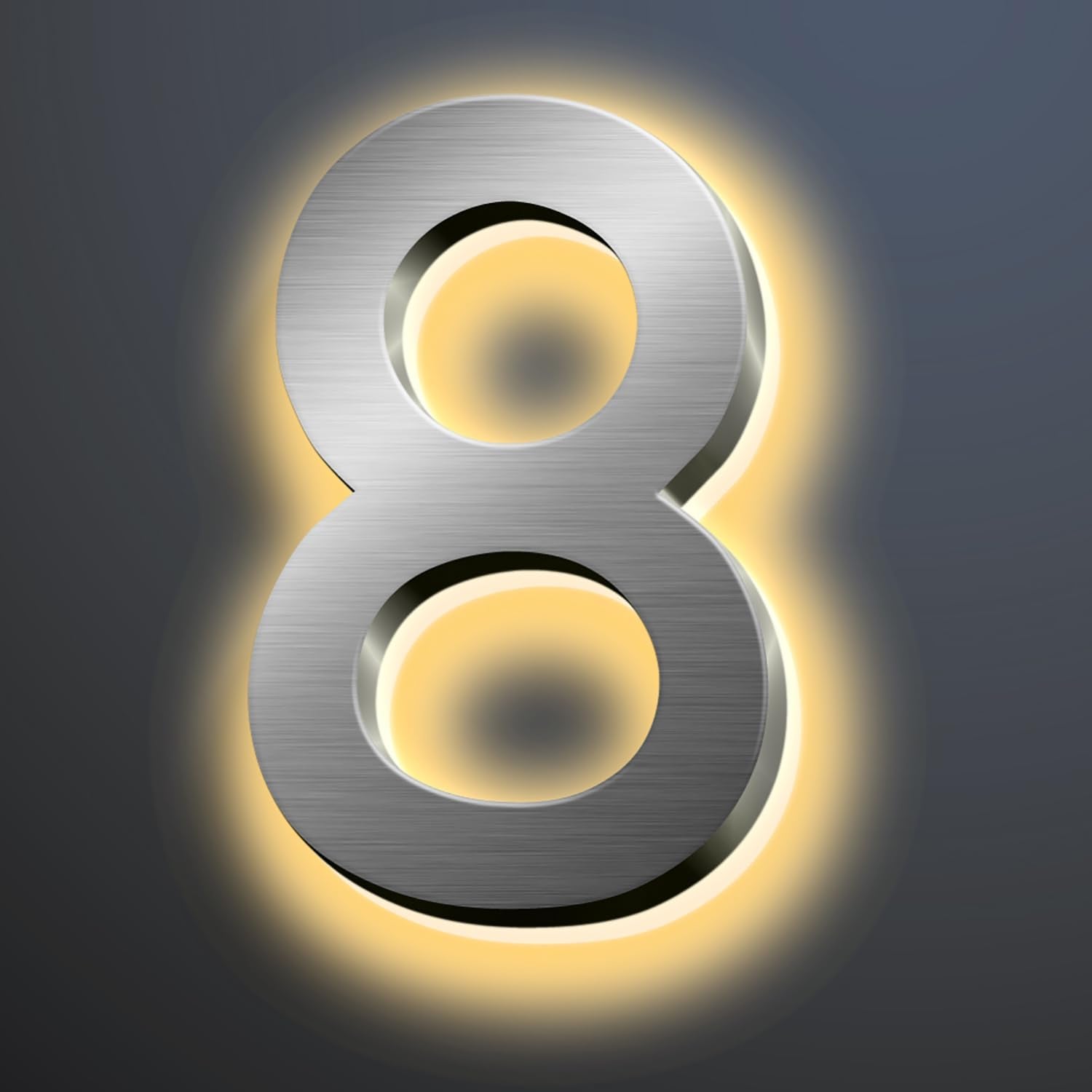 Illuminated LED House Numbers 18 Inch, Backlit LED Illuminated Address Numbers, Modern Lighted House Numbers At Night, Waterproof Large Metal Home Address Signs,8