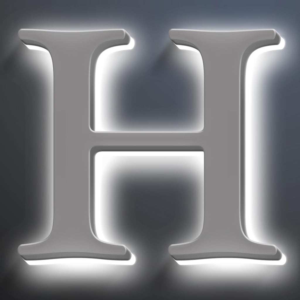 Backlit LED Address Number Get Noticed, 18 Inch Illuminated House Numbers, Lighted Up Home Address Number For Yard, Modern Metal Lighted House Number For Outside,H