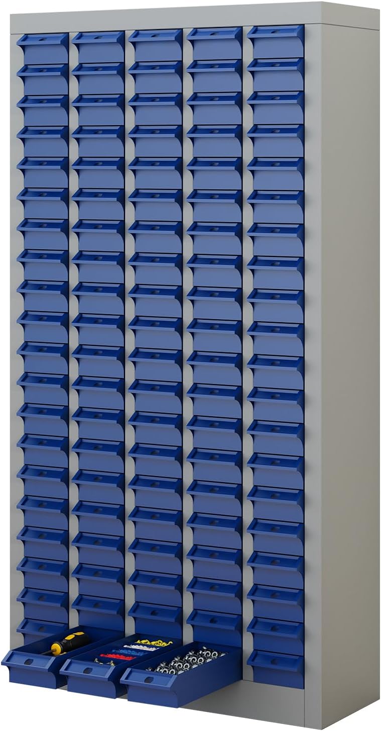 100-Drawer Parts Storage Cabinet – Multi-Purpose Organizer for Screws, Bolts, Nails, Craft Supplies, Legos, Makeup & Tools – Compact Plastic Drawer Unit for Garage, Workshop, Classroom & Home