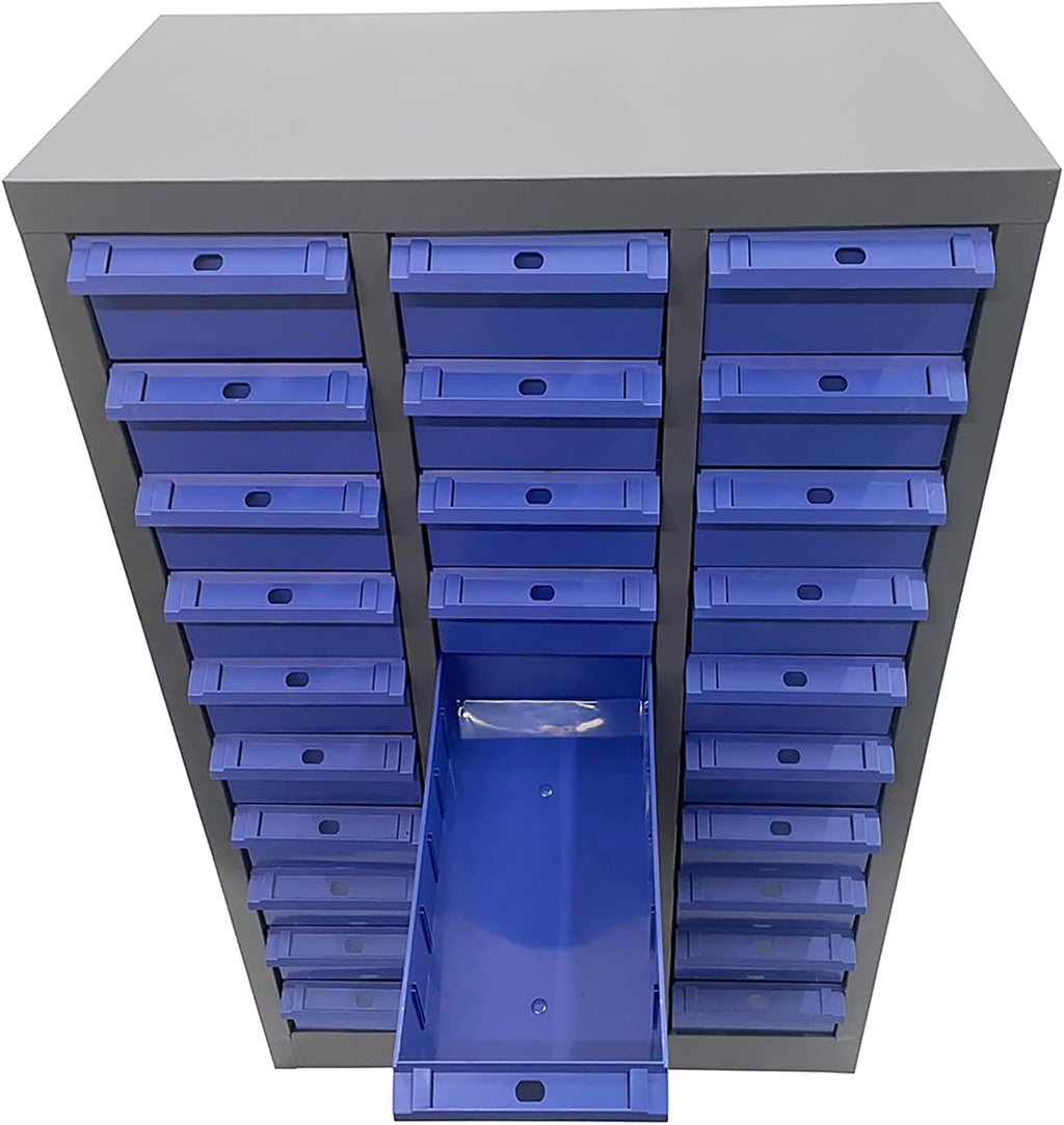 30-Drawer Parts Storage Cabinet, 21.5' L x 12.4' D x 34.3' H, Cold Rolled Steel & ABS Material, Heavy Duty Organizer for Home, Repair Shop, and Factory, Doorless Design