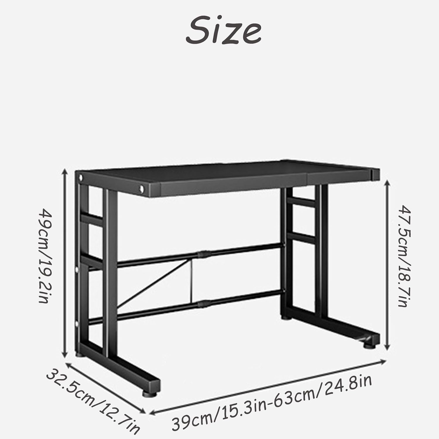 Adjustable 2-Tier Microwave Oven Shelf, Extendable Kitchen Baker Rack with Chopstick Holder, Space-Saving Countertop Storage, White Design for Home Organization