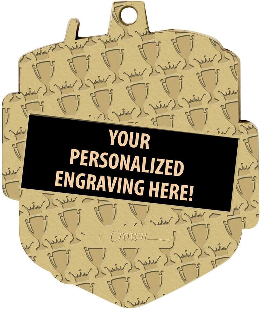 Your Personalized League Football Awards, 2.25' Gold Admiral Football Medals, Gold Football Medal with Free Custom Engraving