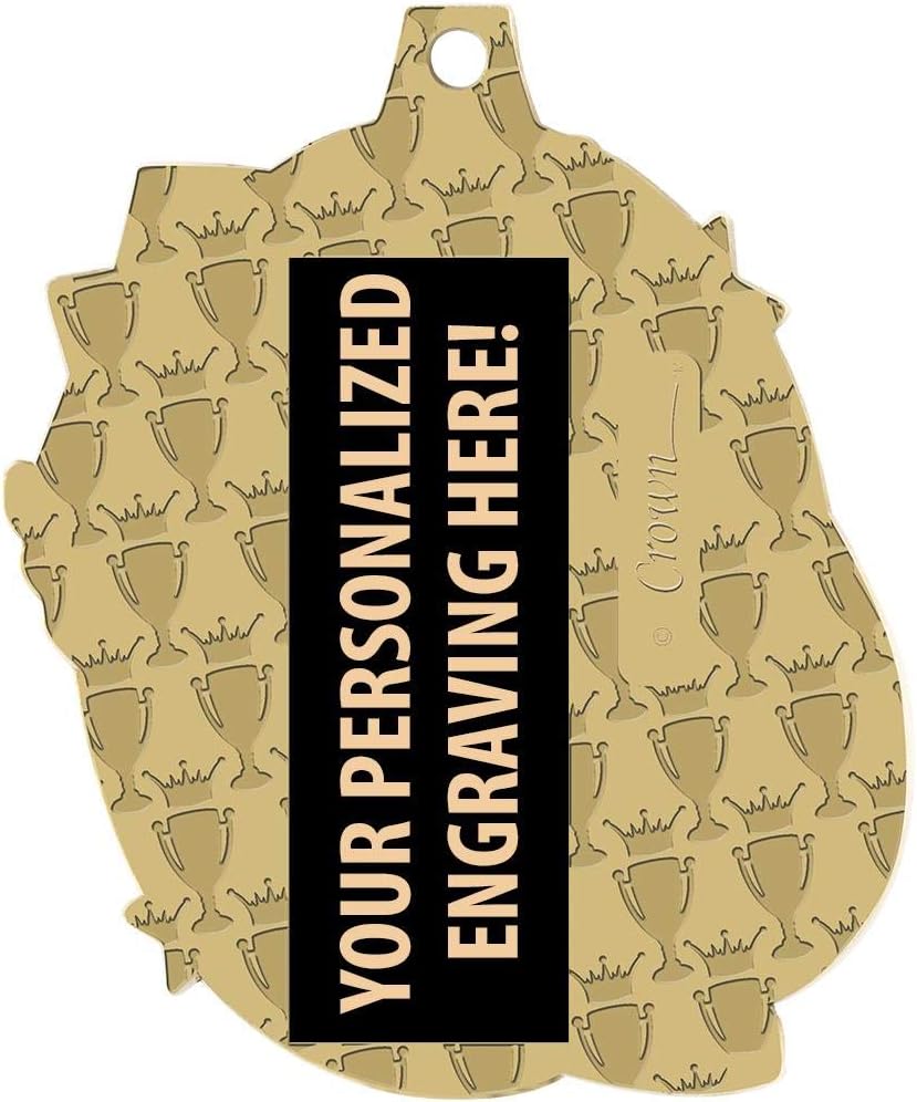 Crown Awards Cross Country Medals, 2 1/4' Gold Cross Country Running Medals with Custom Engraving Prime