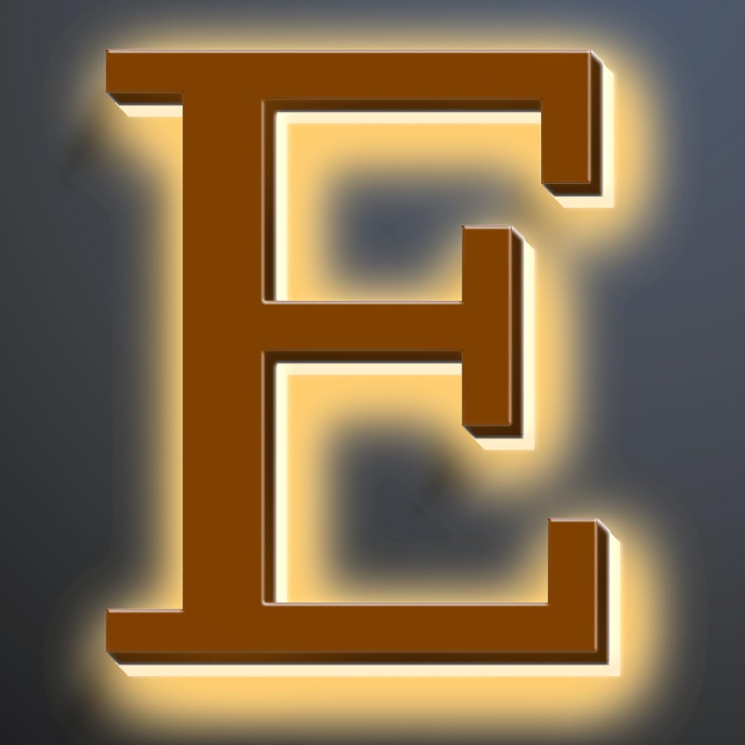 Illuminated LED House Numbers, Large Address Numbers 18', Backlit LED Illuminated Home Address Number, Modern Lighted House Numbers, Waterproof, Brown, Warm Light,E