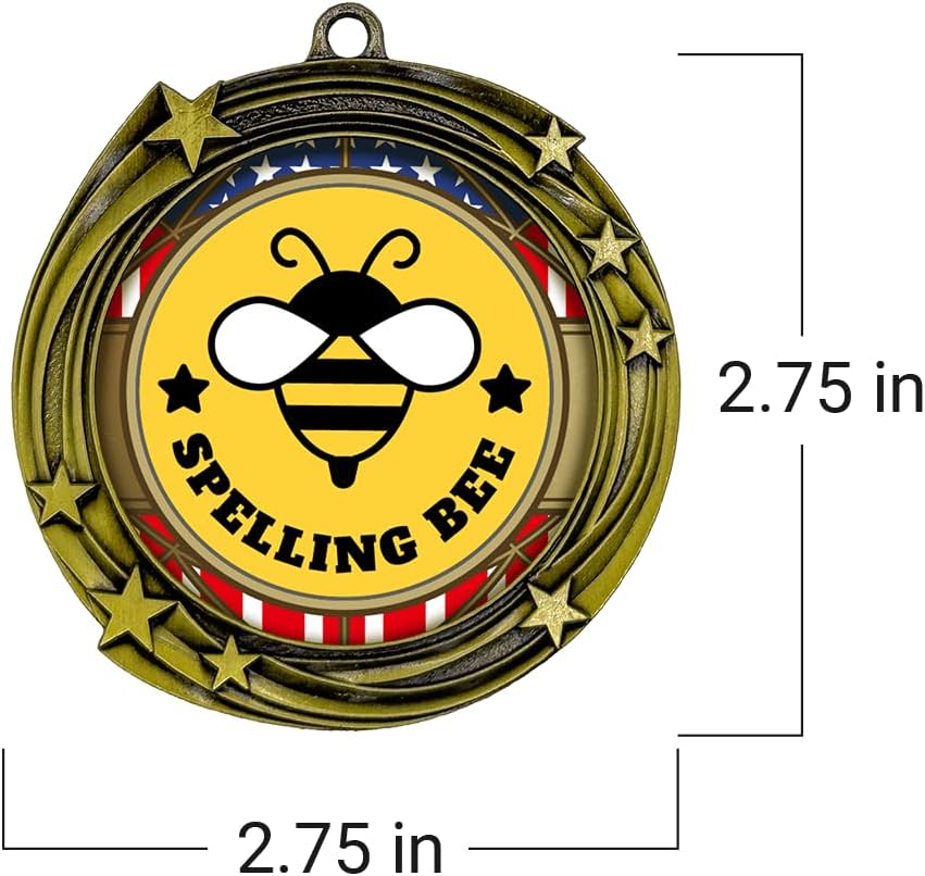 All Quality Stars Design Spelling Bee Medal - 1st, 2nd, 3rd Place