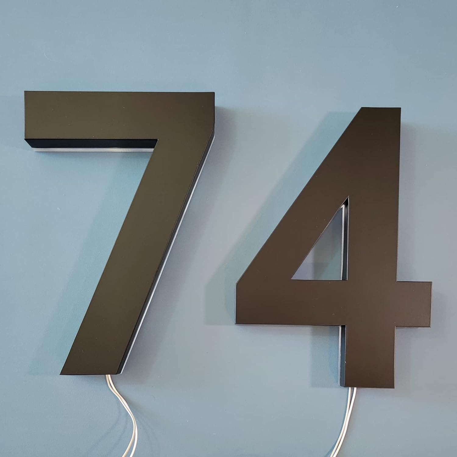 14' Illuminated House Numbers, Backlit LED Home Address Number, Stainless Steel Hand-Polished For Lighted House Address Signs For Outside,9