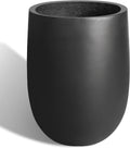 Heyzier Concrete Planter Outdoor Indoor, Large Tall Cement Plant Pots for Trees Flowers (Black, 22 inch) (Black, 18 inch)