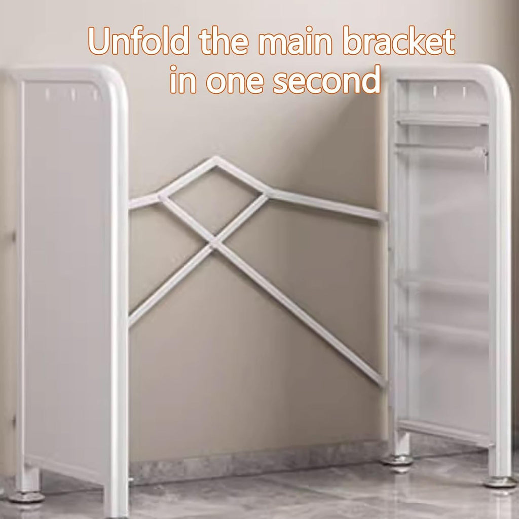 Kitchen Storage Rack for Cabinet Bakers Rack with Storage Cabinet Doors with Adjustable Foot Pads, for Kitchen, Dining Room, Living Room(White,60 * 37.5 * 94.4cm)