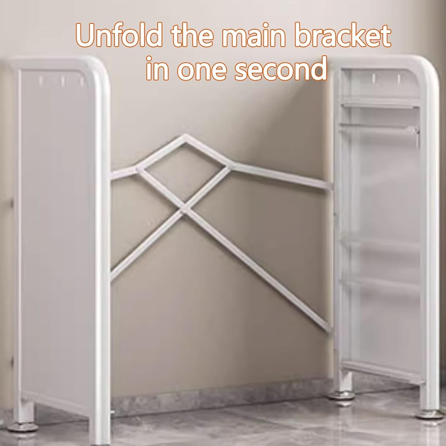 Kitchen Storage Rack for Cabinet Bakers Rack with Storage Cabinet Doors with Adjustable Foot Pads, for Kitchen, Dining Room, Living Room(White,60 * 37.5 * 94.4cm)