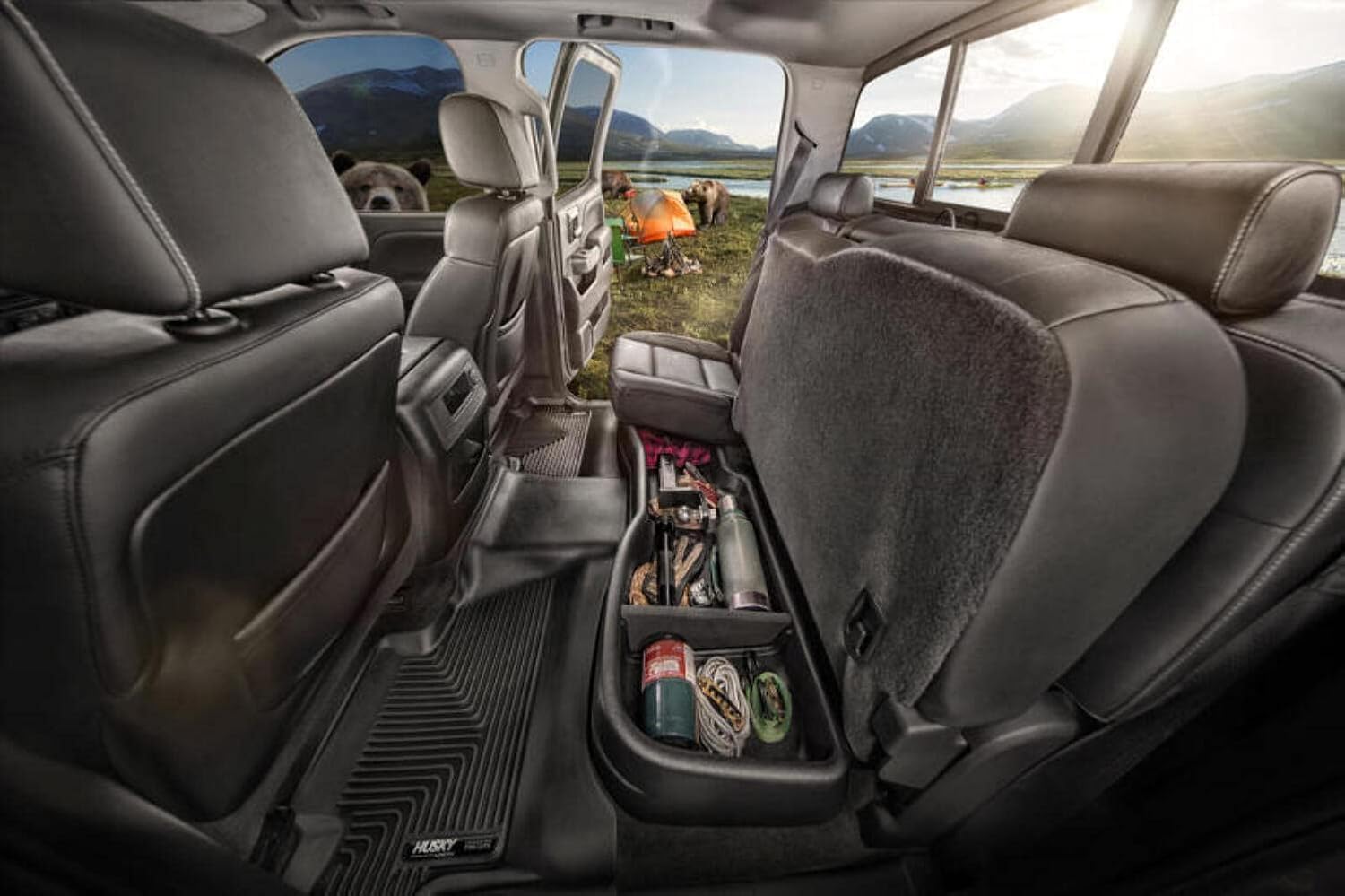 Husky Liners GearBox Storage Systems | Fits 2014-2018 Chevrolet - GMC Silverado/Sierra 1500, 2014-2019 Chevrolet - GMC Silverado/Sierra 2500/3500 Double Cab | Under Seat, 1-pc Black - 9041