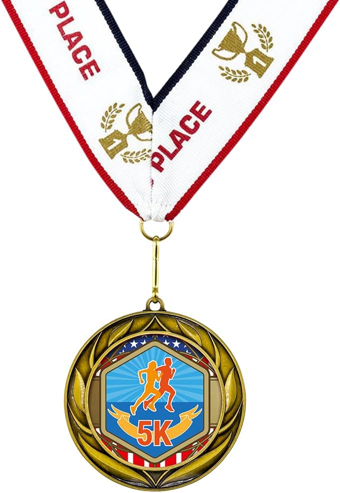 All Quality Wreath Design 5k Medal - 1st, 2nd, 3rd Place