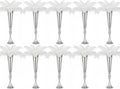 Metal Trumpet Vases for Centerpieces - Set of 10 Elegant Silver Vases for Table, 21.9' Tall Flower Stands for Table Centerpieces Anniversary Celebration Christmas Event Party Home Wedding Decorations