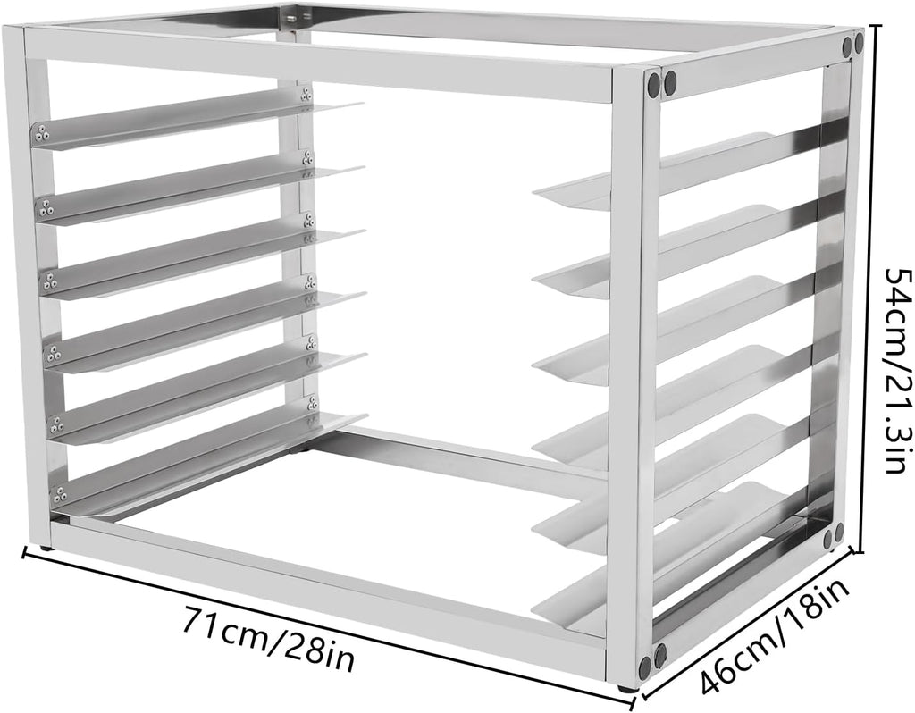 6-Tier Pan Rack, Stainless Steel Bakery Rack, Bakers Rack for Home Commercial Kitchen, Restaurant, Cafeteria, Dessert Shop