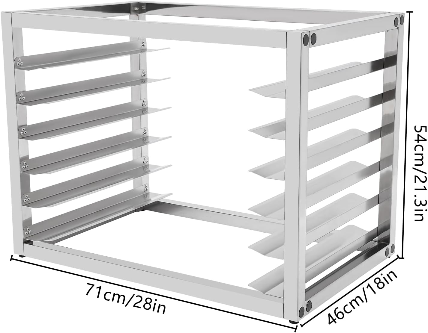 6-Tier Pan Rack, Stainless Steel Bakery Rack, Bakers Rack for Home Commercial Kitchen, Restaurant, Cafeteria, Dessert Shop