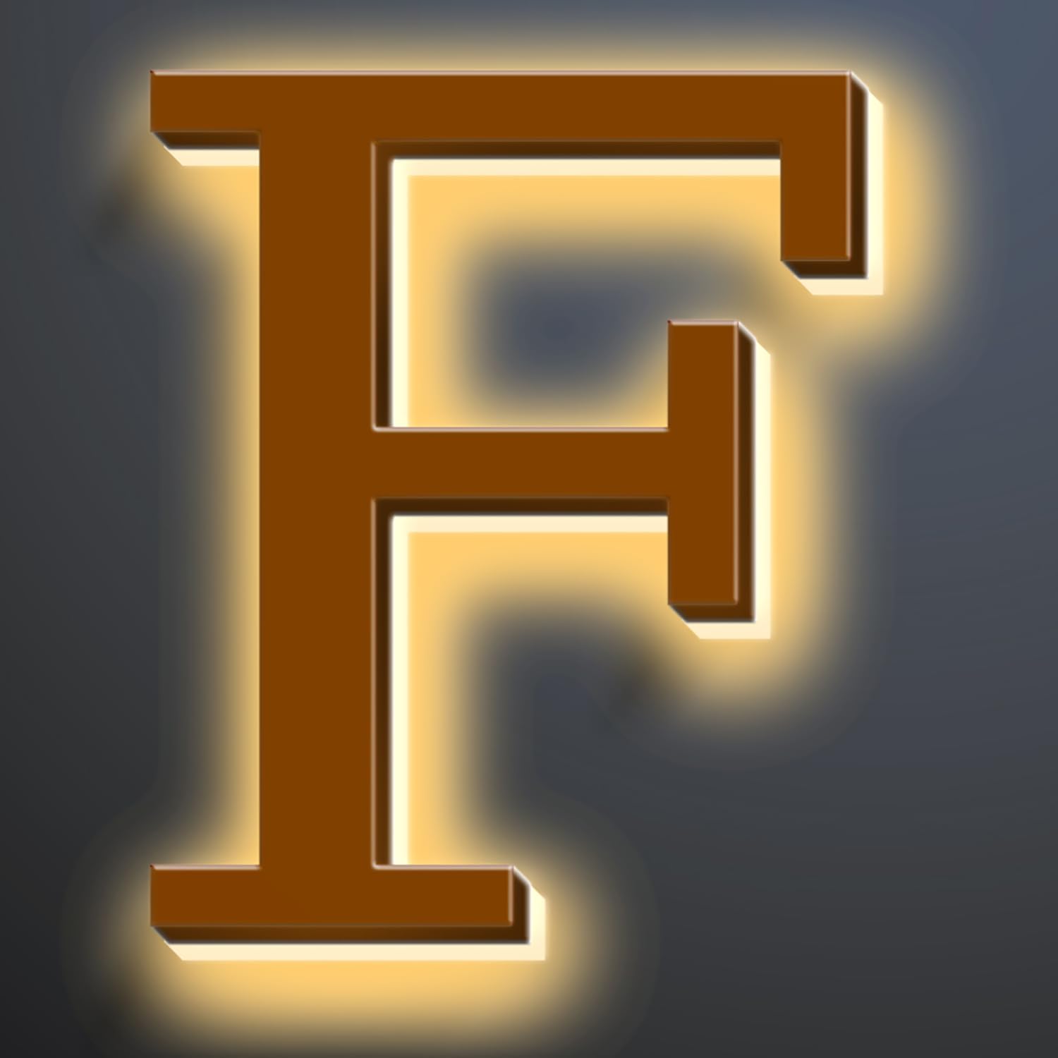 Backlit LED Illuminated Address Numbers 16 Inch, Up-Scale Modern Look, Lighted House Numbers, Large Illuminated Address Numbers Signs, Waterproof, Brown, Warm Light,F