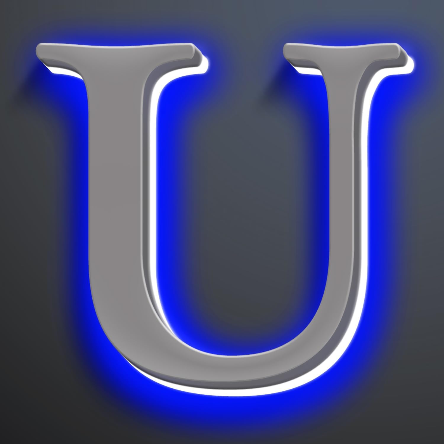 Backlit LED Illuminated Home Address Numbers 16 Inch, Stainless Steel Hand-Polished For House Address Signs, Large Lighted House Numbers, Modern Address Numbers,U