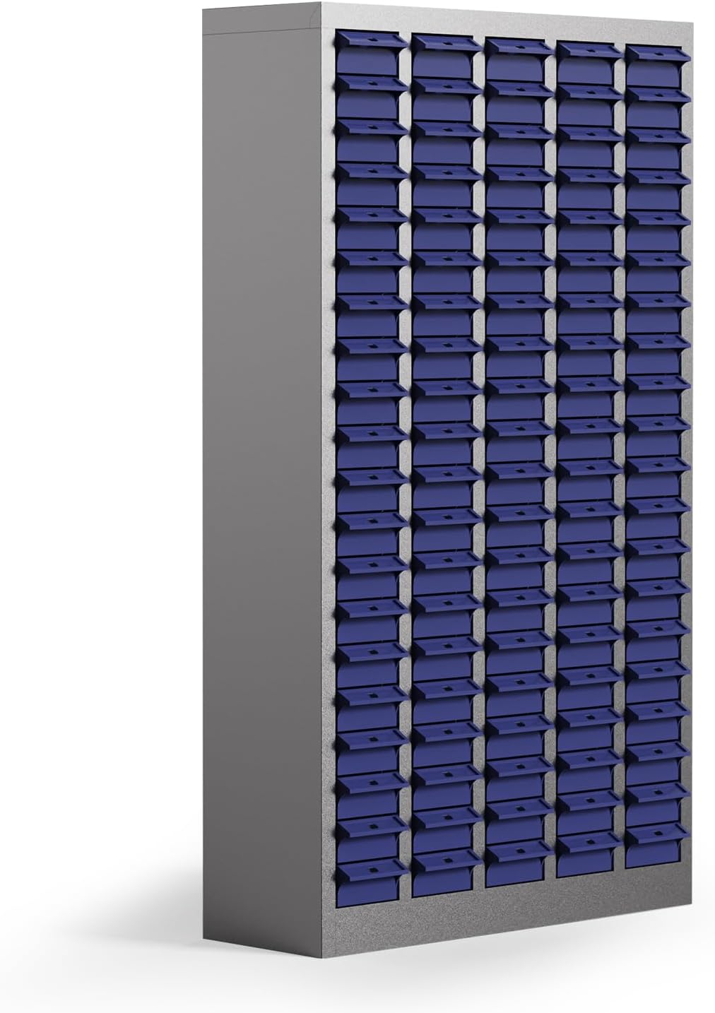 100 Drawers Nut and Bolt Organizer, 45 Inch Tall Steel Hardware Organizer with Adjustable Dividers & Labels, Large Capacity Heavy Duty Parts Cabinet for Garage Workshop Industrial Use