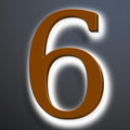 Illuminated LED House Numbers 20 Inch, Backlit LED Illuminated Address Number, Large Modern Lighted House Number For Outdoor, Metal Address Signs, Brown, White Light,6