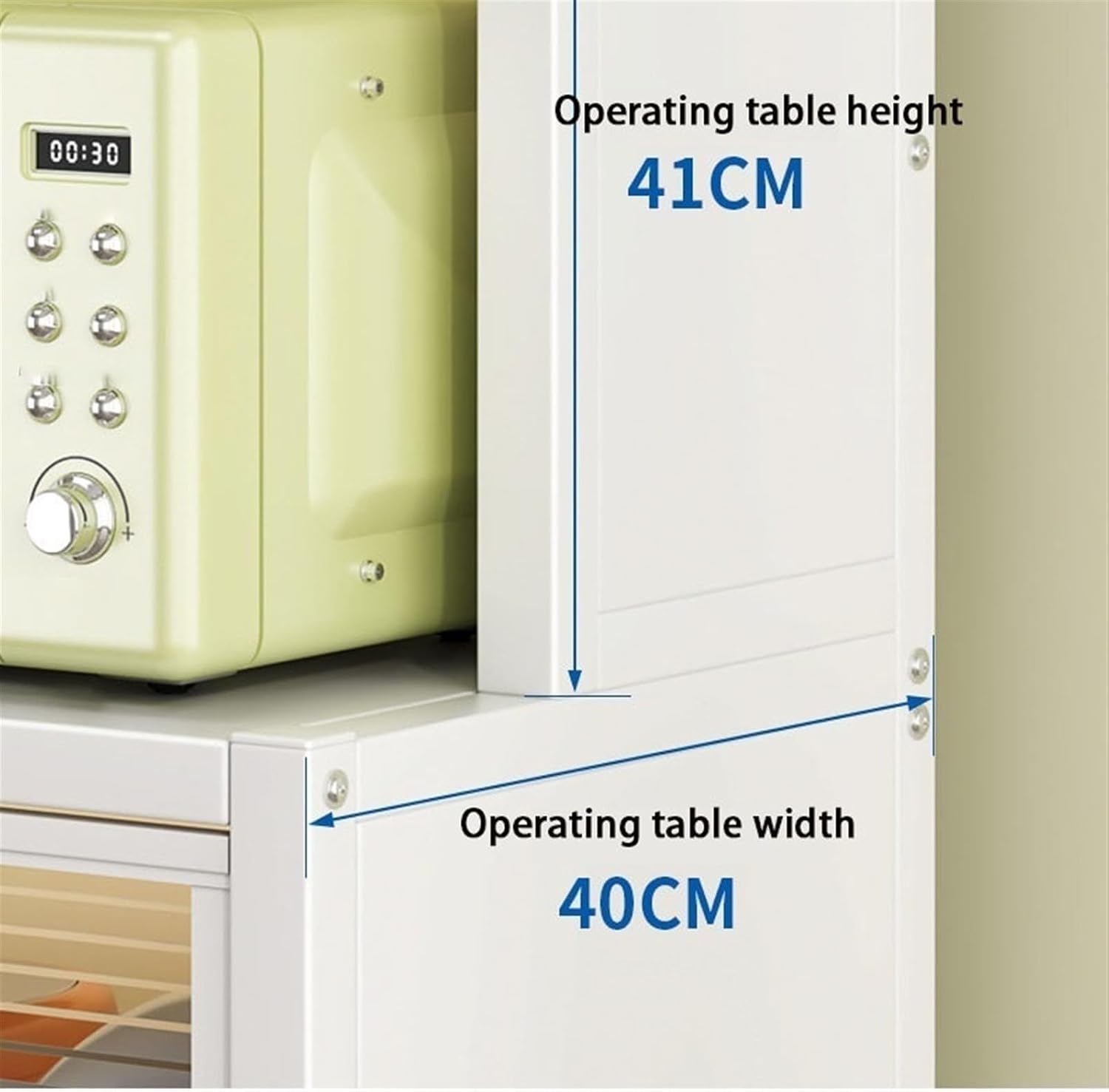 5/6 Tier Microwave Stand with Storage Bakers Rack with Drawers Coffee Pub Station Organizer with Flip Doors Vintage Kitchen Utility Storage Shelf(White,5 Layer)