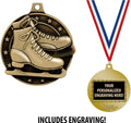 Ice Skating Medals, 2' Gold Ice Skates Medal Award with Free Custom Engraving