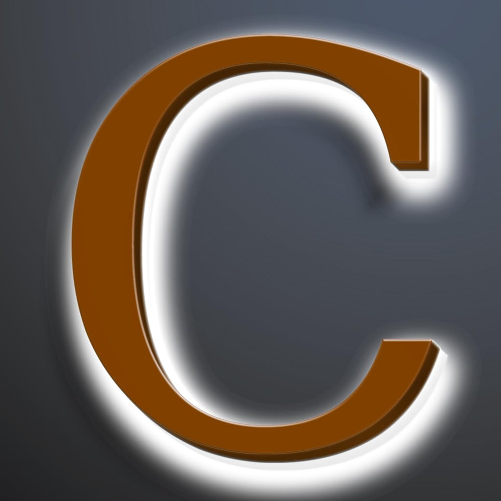 Illuminated LED House Numbers 20 Inch, Backlit LED Illuminated Address Number, Large Modern Lighted House Number For Outdoor, Metal Address Signs, Brown, White Light,C