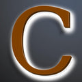 Illuminated LED House Numbers 20 Inch, Backlit LED Illuminated Address Number, Large Modern Lighted House Number For Outdoor, Metal Address Signs, Brown, White Light,C