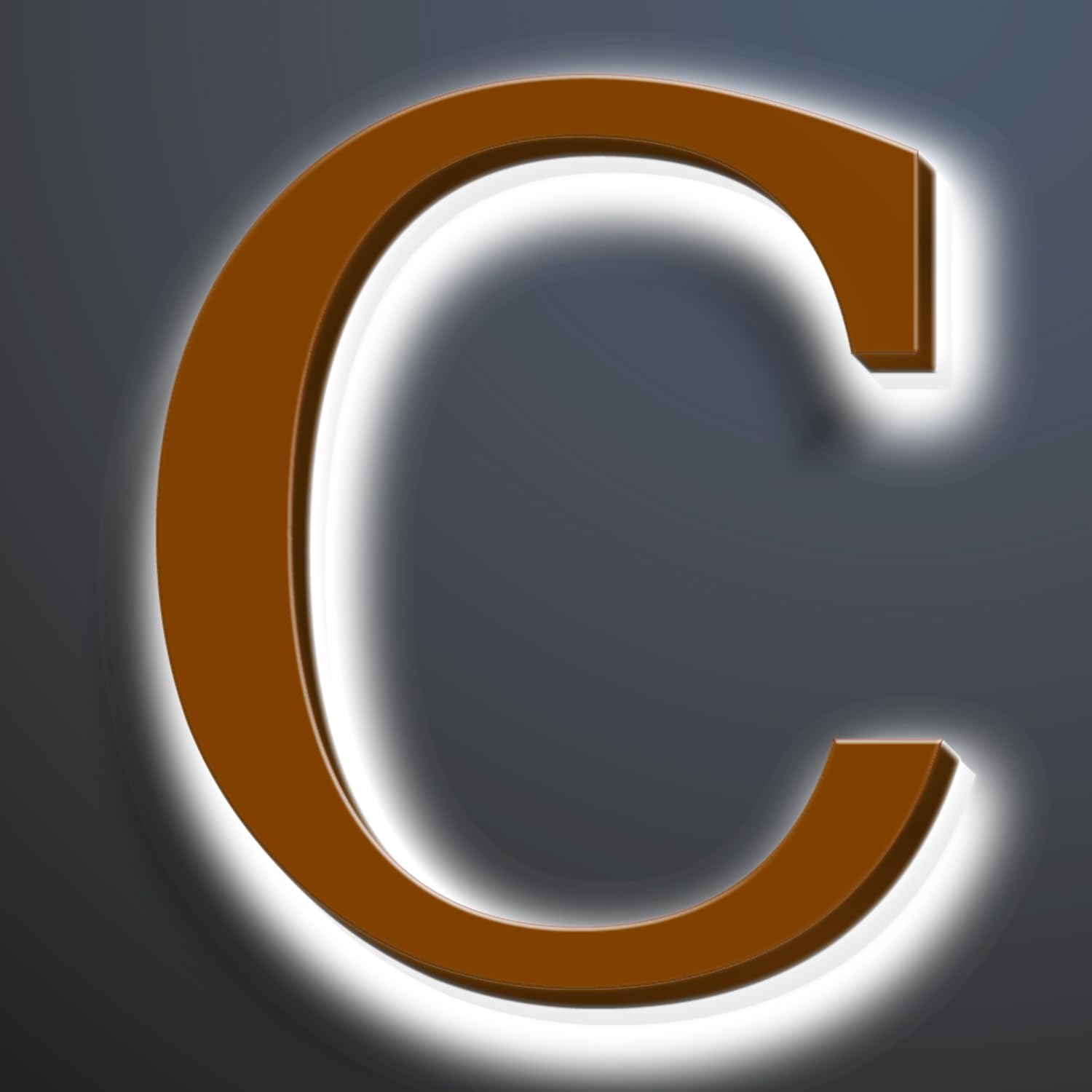Illuminated LED House Numbers 20 Inch, Backlit LED Illuminated Address Number, Large Modern Lighted House Number For Outdoor, Metal Address Signs, Brown, White Light,C