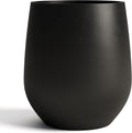 DTY Premium Mt Wilson Tall Tapered Fiberstone Planter for Indoor Outdoor Use, Modern Large Olive Tree Pot with Drainage Hole, Includes 2 Coco Mats. Black, Large 20.1'' D x 21.9'' H. 15.4' Pot Opening
