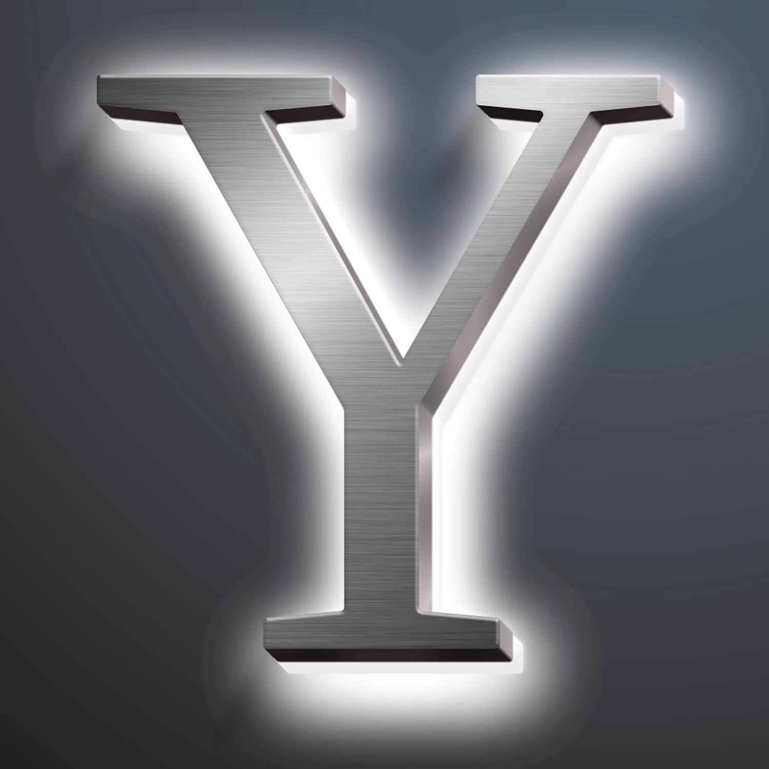 Backlit LED Illuminated Home Address Numbers 16', Large Modern Stainless Steel Illuminated House Numbers For Outside, Lighted Address Signs For A Stylish Look,Y