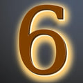 Illuminated LED House Numbers 20', Stainless Steel Backlit LED Illuminated Home Address Numbers, Large Modern Lighted House Numbers For Outside, Brown, Warm Light,6