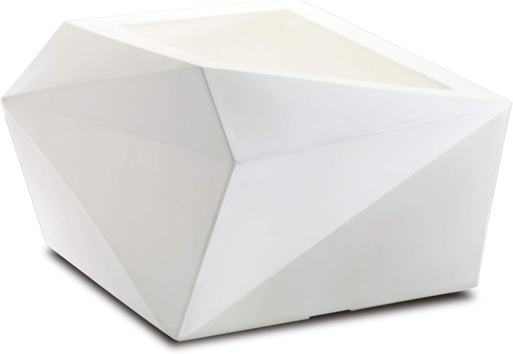 Crescent Garden Modern Geometric Origami Planter, Plant Pot, 23-Inch (Alpine White)