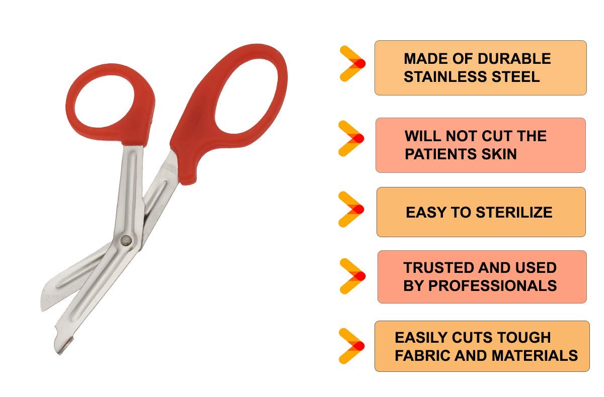 100 Pcs Heavy Duty EMT Trauma Shears - Assorted Rainbow Colors, Ideal for EMS, Nurse, Medic, Police and Firefighter | Strong Enough to Cut A Penny in Half